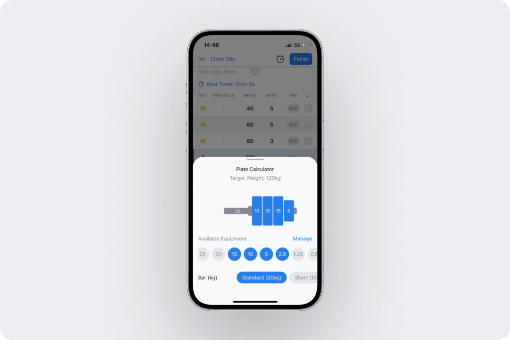 a look at modifications users can make when using the built-in plate calculator in Hevy